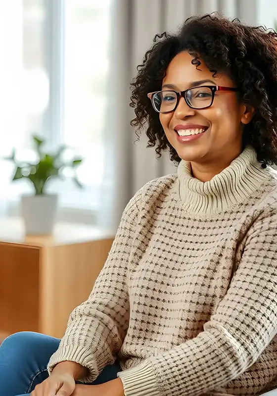 female-psychologyst-therapy-session-with-client-indoors-sitting-patient-smiling-cheerful-closeup copy